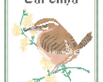 South Carolina State Bird, Flower and Motto Cross Stitch Pattern PDF