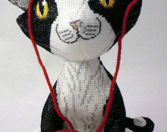 Maurice the Tuxedo Cat Doll 3D Cross Stitch Animal Sewing Pattern PDF