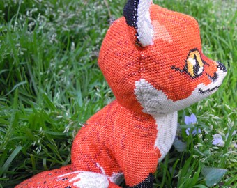 Cinnabar the Red Fox Doll 3D Cross Stitch Animal Sewing Pattern PDF