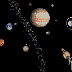 The Solar System Cross Stitch Pattern PDF