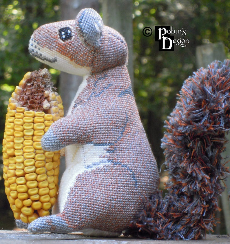 Merlin the Gray Squirrel Doll 3D Cross Stitch Animal Sewing Pattern PDF image 6
