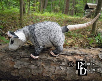 Dreyfuss the Virginia Opossum Doll 3D Cross Stitch Animal Sewing Pattern PDF