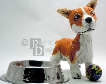 Monty the Pembroke Welsh Corgi Doll 3D Cross Stitch Animal Sewing Pattern PDF