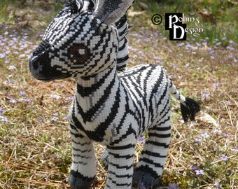 Zipper the Zebra Doll 3D Cross Stitch Animal Sewing Pattern PDF
