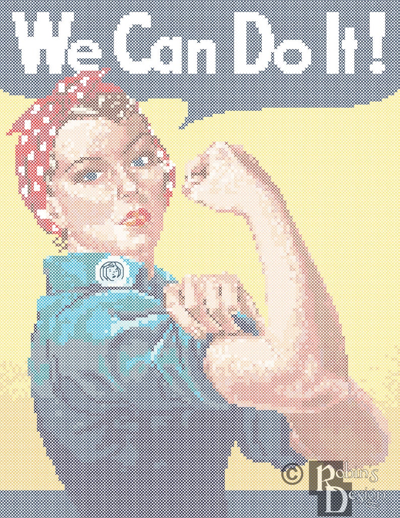 We can do it poster reproduction cross stitch nwcvq pdf  etsy We can do it poster reproduction cross stitch nwcvq pdf  etsy