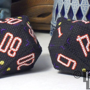 D10 Pentagonal Trapezohedron Set 3D Cross Stitch Sewing Pattern PDF image 1