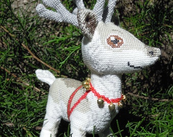 Santa Claus' Reindeer Doll 3D Cross Stitch Animal Sewing Pattern PDF