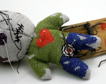 Voodoo Doll Pin Cushion 3D Cross Stitch Sewing Pattern PDF