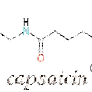 Capsaicin Molecule Cross Stitch Pattern PDF