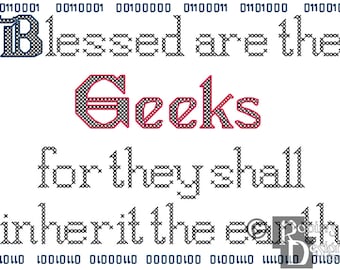Blessed are the Geeks Cross Stitch Pattern PDF