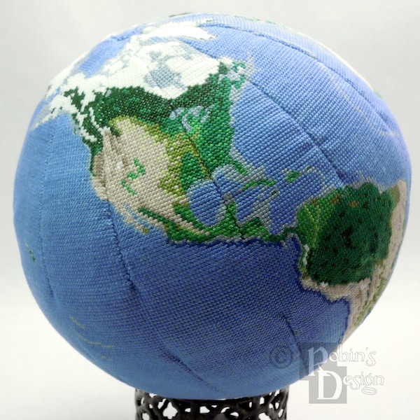 Globe Terrestre 3D Point de Croix Patron de Couture PDF