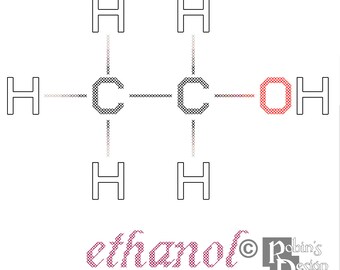 Ethanol Molecule Cross Stitch Pattern PDF