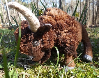 William the American Bison Doll 3D Cross Stitch Animal Sewing Pattern PDF
