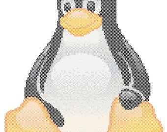 Tux Linux Mascot Cross Stitch Pattern PDF