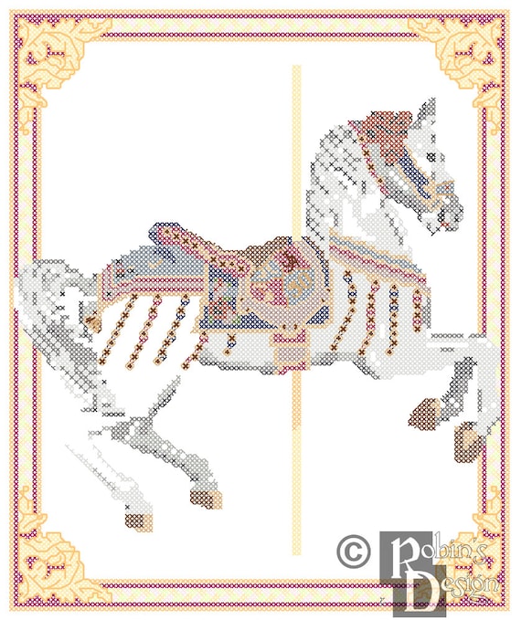 Jingles Disneyland Carousel Horse Cross Stitch Pattern Pdf Etsy