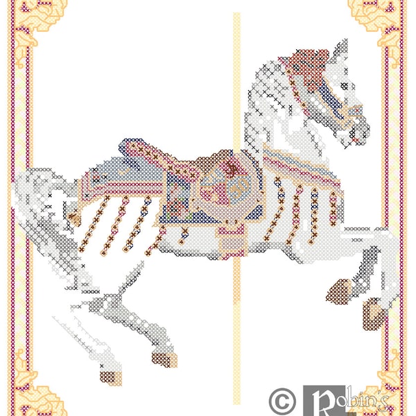 Jingles Disneyland carrousel cheval motif point de croix PDF