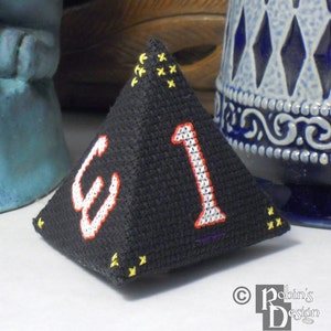 D4 Tetrahedron 3D Cross Stitch Sewing  Pattern PDF