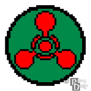 Chemical Hazard Symbol Cross Stitch Pattern for Shirt Patch PDF
