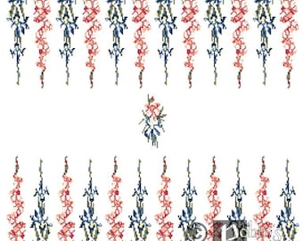 Backgammon Board Cross Stitch Pattern Gladiolus and Iris PDF