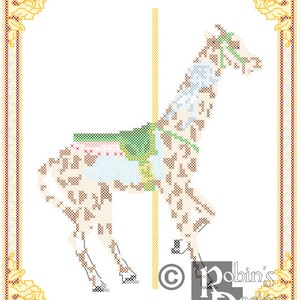 Carousel Giraffe Cross Stitch Pattern Herschell-Spillman Myrtle Beach SC PDF