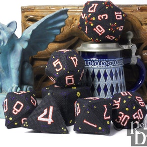 RPG Dice Set of Seven 3D Cross Stitch Sewing Patterns PDF