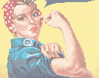 We Can Do It Poster Reproduction Cross Stitch Pattern PDF