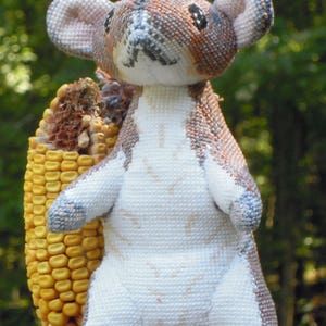 Merlin the Gray Squirrel Doll 3D Cross Stitch Animal Sewing Pattern PDF image 5
