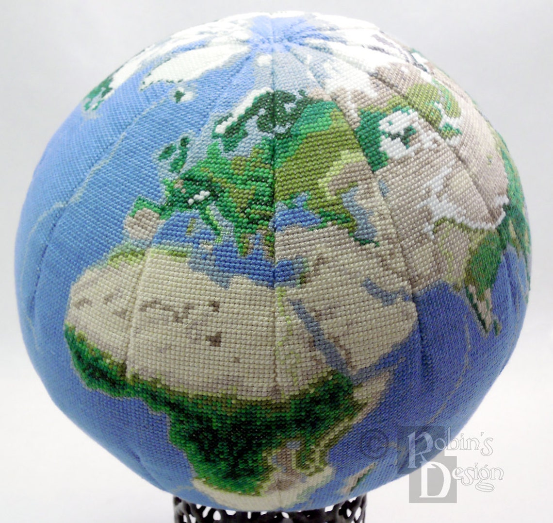 Earth Globe 3D Cross Stitch Sewing Pattern PDF Etsy
