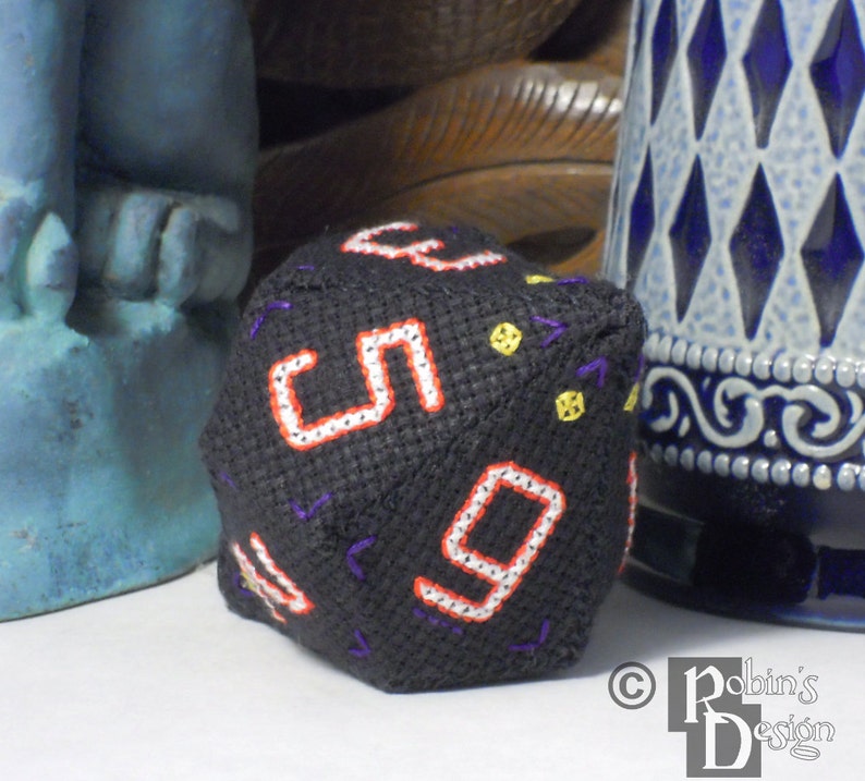 D10 Pentagonal Trapezohedron Set 3D Cross Stitch Sewing Pattern PDF image 3