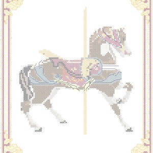 Carousel Horse Cross Stitch Pattern Dentzel, Glen Echo Park, MD PDF image 4