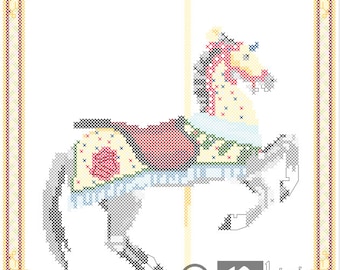 Carrusel Caballo Caballero Cargador Patrón de punto de cruz Herschell-Spillman Myrtle Beach, SC PDF