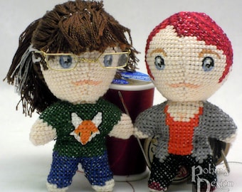 Custom Mini Doll Cross Stitch Sewing Pattern from Your Photo PDF
