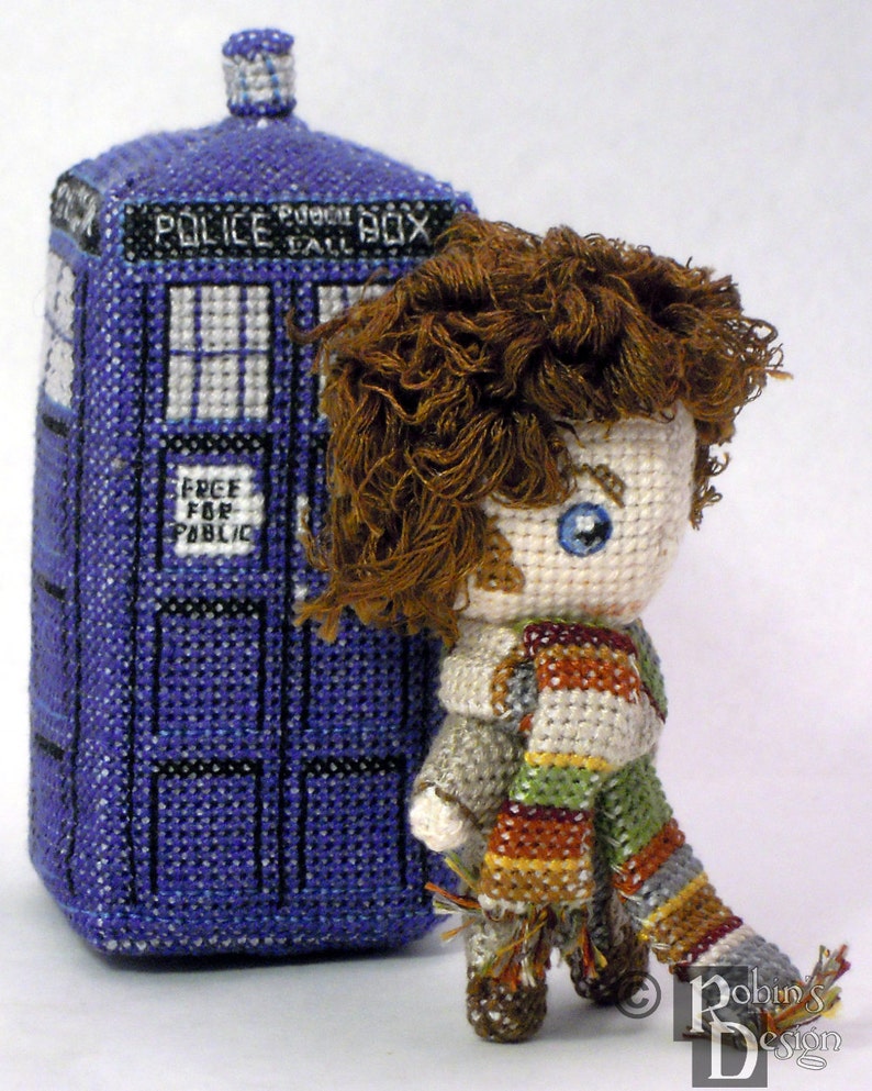 The Fourth Doctor Itty Bitty Doll 3D Cross Stitch Sewing