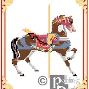 Carousel Horse Cross Stitch Pattern Dentzel, Glen Echo Park, MD PDF image 3