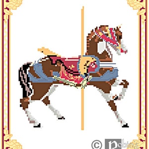 Carousel Horse Cross Stitch Pattern Dentzel, Glen Echo Park, MD PDF image 2