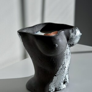 Artistic Female Body Candle - 12OZ Eco-Friendly Soy Wax Candle with Silver Plaster Mold - Contemporary Home Decor Accent