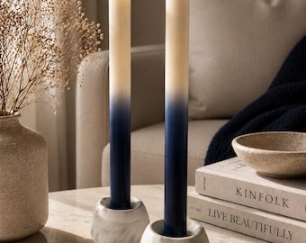Juego de 2 velas cónicas de cera de soja de 24 cm (9,5 pulgadas), hechas a mano, elegante decoración de mesa para el hogar y bodas.