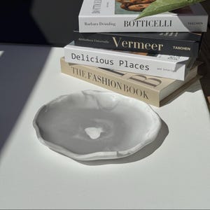 Minimalist Ceramic Tray – 7.5” Square Organic Dish for Jewelry, Keys, or Coffee Table Decor