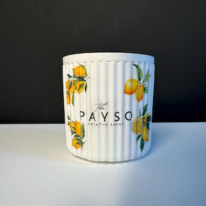 Lemon Soy Candle – Ceramic Jar with Lid – Wooden Wick – Kitchen Decor – Gift for Her – Summer Citrus Candle by PAYSO