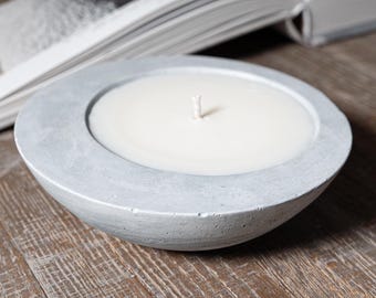 Kleine Betonkerze: 15cm minimalistische Sojawachskerze