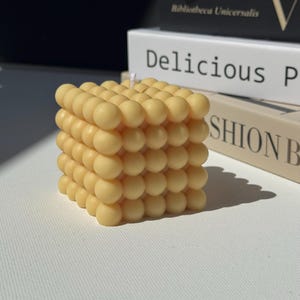 Bubble Cube Candle: Scented Soy Wax, Minimalist Decor