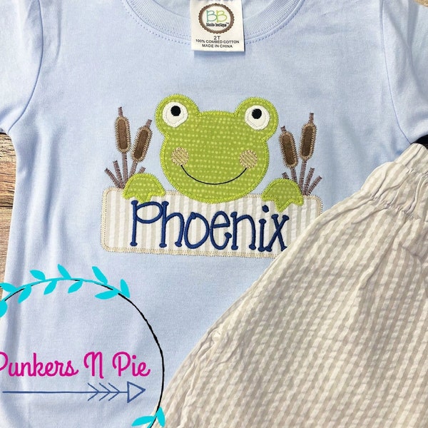 Personalized Frog Shirt - Frog Shorts Outfit for boy - Frog birthday shirt = Frog sibling shirt