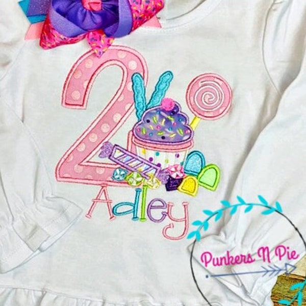 Candyland Birthday shirt - Sweet One Birthday Shirt - Two Sweet Birthday Shirt - Short or Long Sleeve