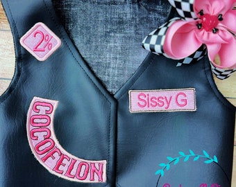 birthday bash / BACK RIBBON FUR VEST