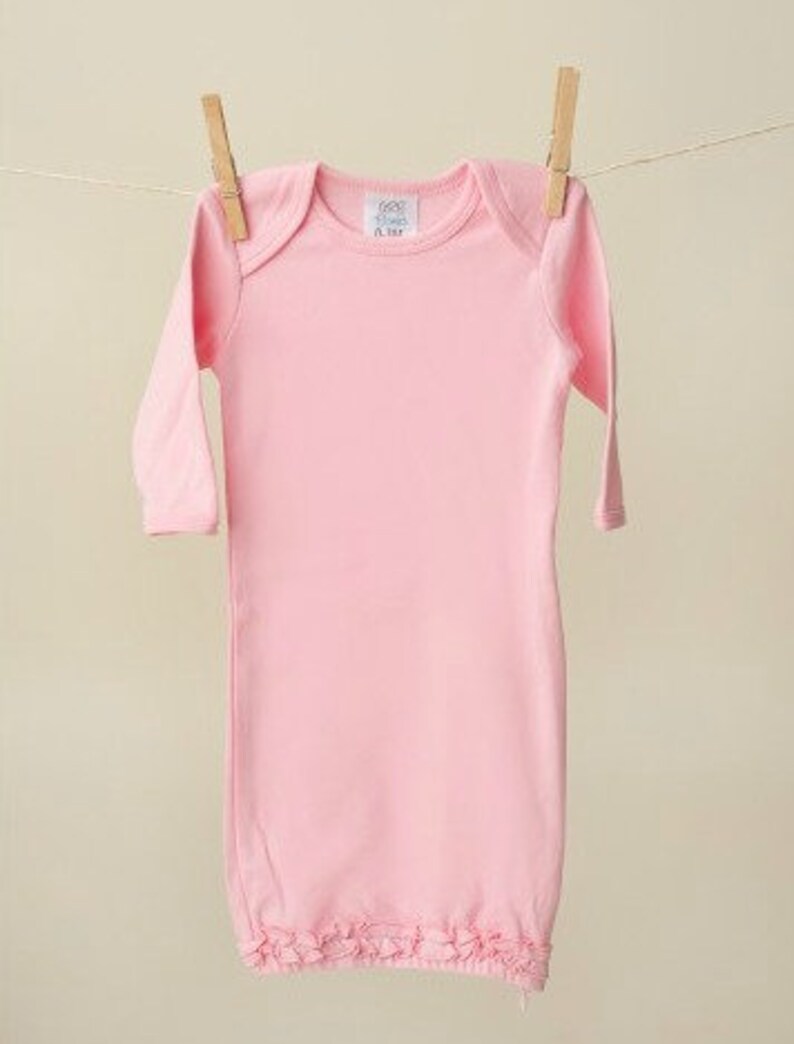 Aqua Rose baby gift set Pink Lavender and Aqua Gown with bow headband