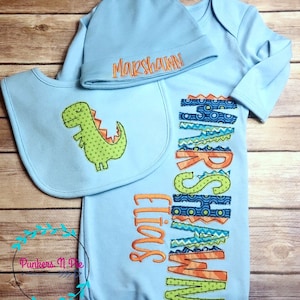 Personalized Baby Gift Set for boy - Dinosaur - Born to Rawr