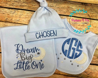 Personalized Baby Gift Set for boy - Dream Big Little One - To the Moon and Back