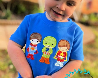 Autism Awareness shirt, Autism Superhero, Autism Kids, Neurodiversity Shirt, Puzzle Piece Autism - Personalized