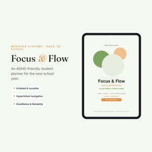Back to School Planner ADHD Student Assignment Tracker Study GoodNotes Notability Digital PDF