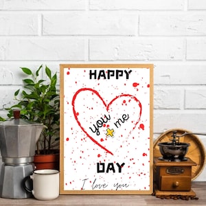Cartão de Dia dos Namorados para Imprimir, Cartão de Aniversário Você e Eu, Cartão Romântico, Cartão de Amor, Presente para Ela, Download Instantâneo, Presente de Dia dos Namorados para ela
